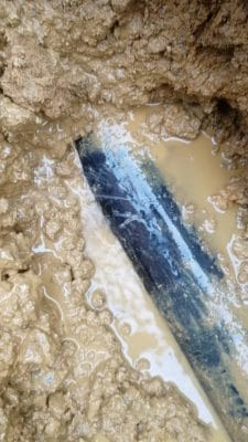 Recherche de fuites, Réparation confduite d'eau potable en fonte 100mm, 01400 Châtillon sur Chalaronne