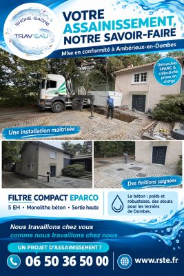 Mise en conformité assainissement individuel EPARCO 5 EH à Ambérieux-en-Dombes – Rhône-Saône Trav’Eau
